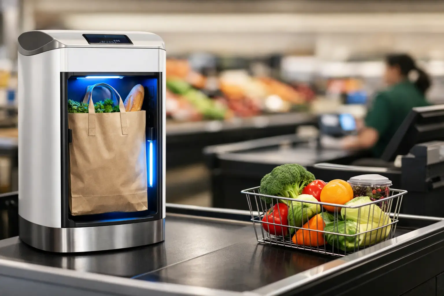 Grocery Bag Sanitizer Dispenser for Retail