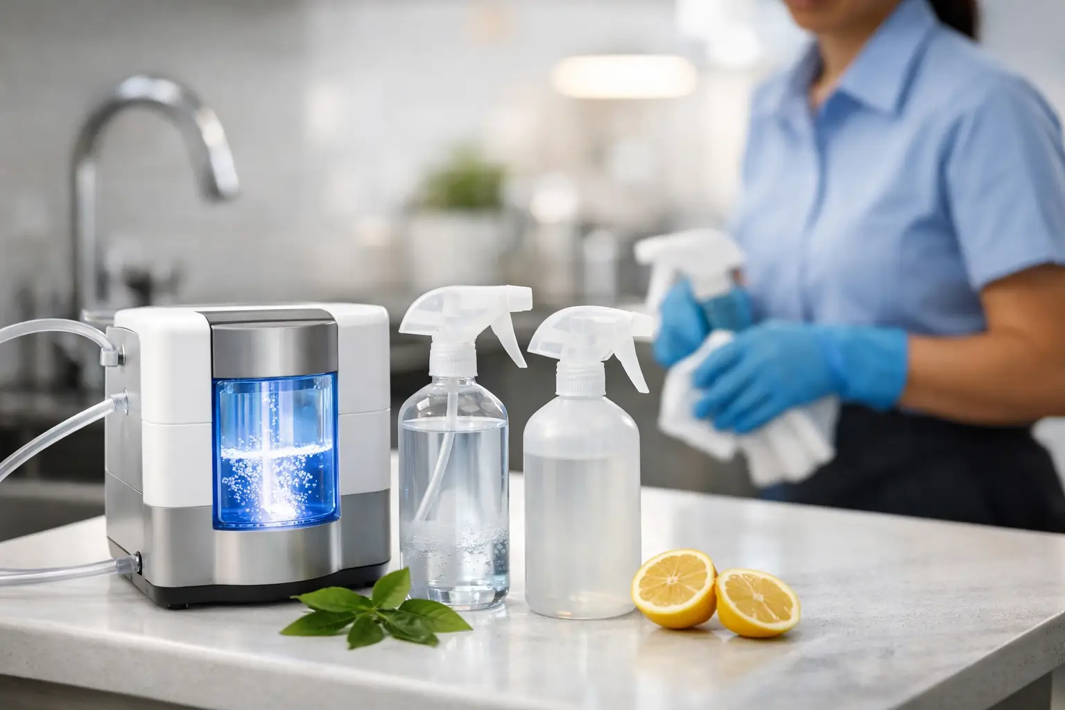 On-Site HOCl Generation for Safer Cleaning